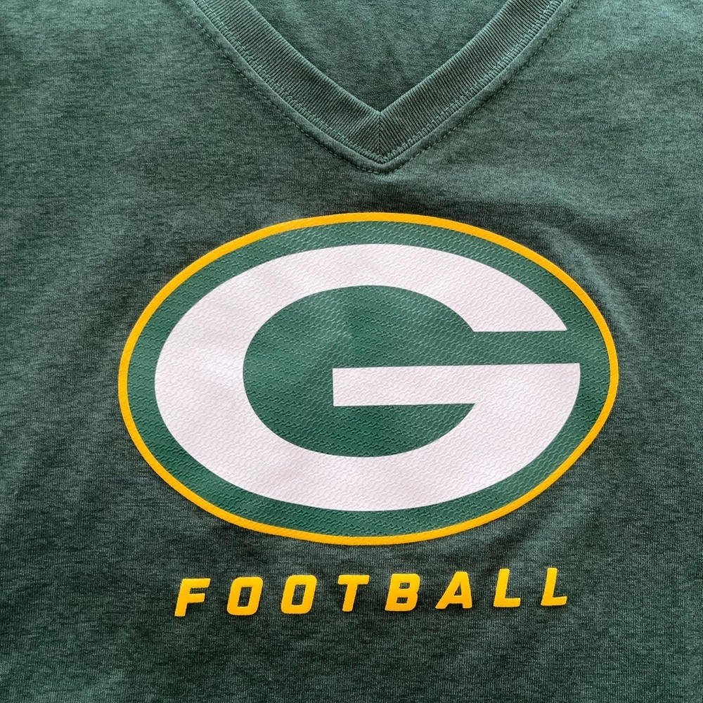 Nike Green Bay Packers Dri-Fit V Neck Tee Women’s Medium - Picture 2 of 5